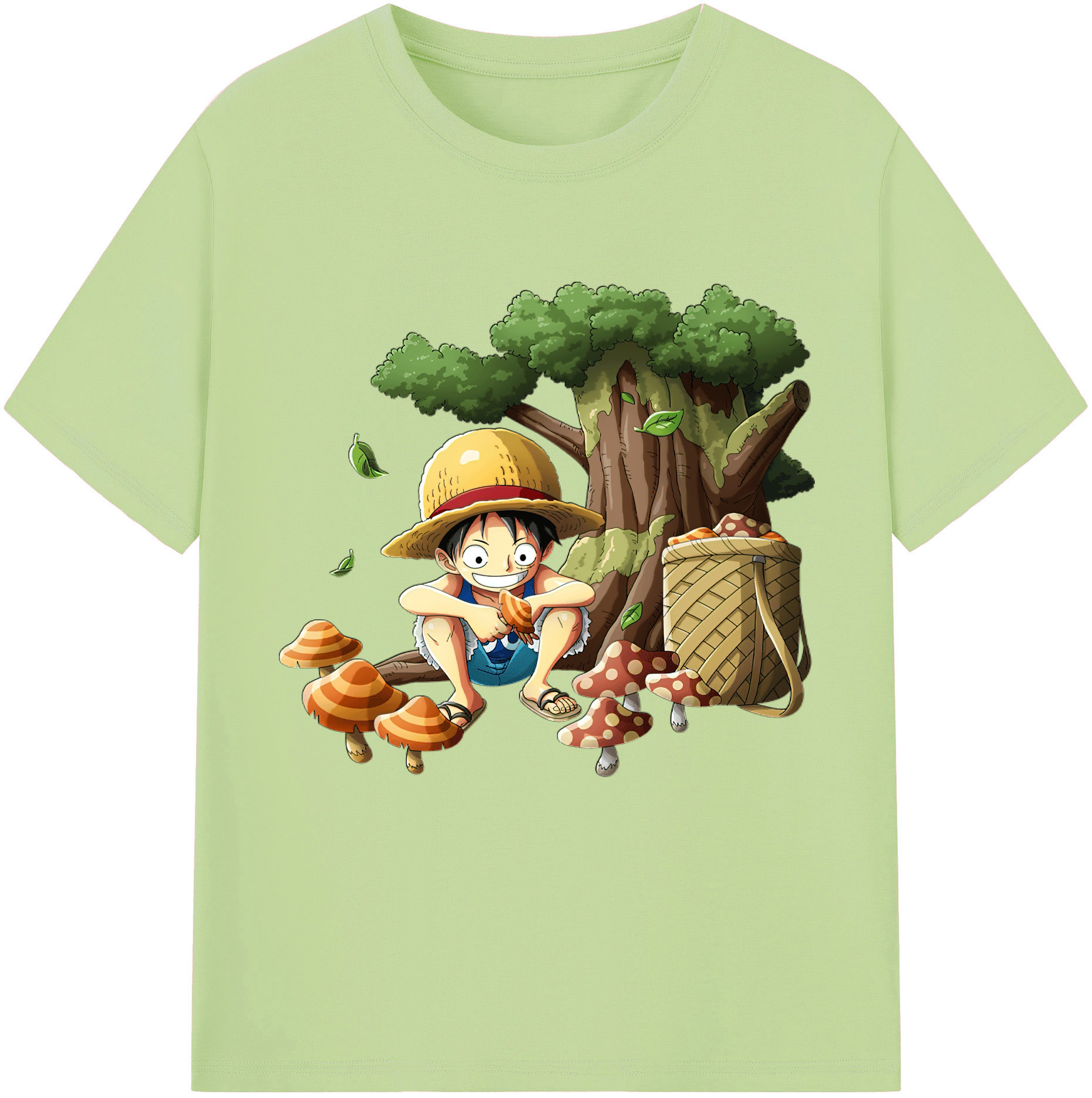 ワンピース モンキー・D・ルフィ ONE PIECE Monkey D. Luffy 綿100％半袖Tシャツ（フロントプリント）